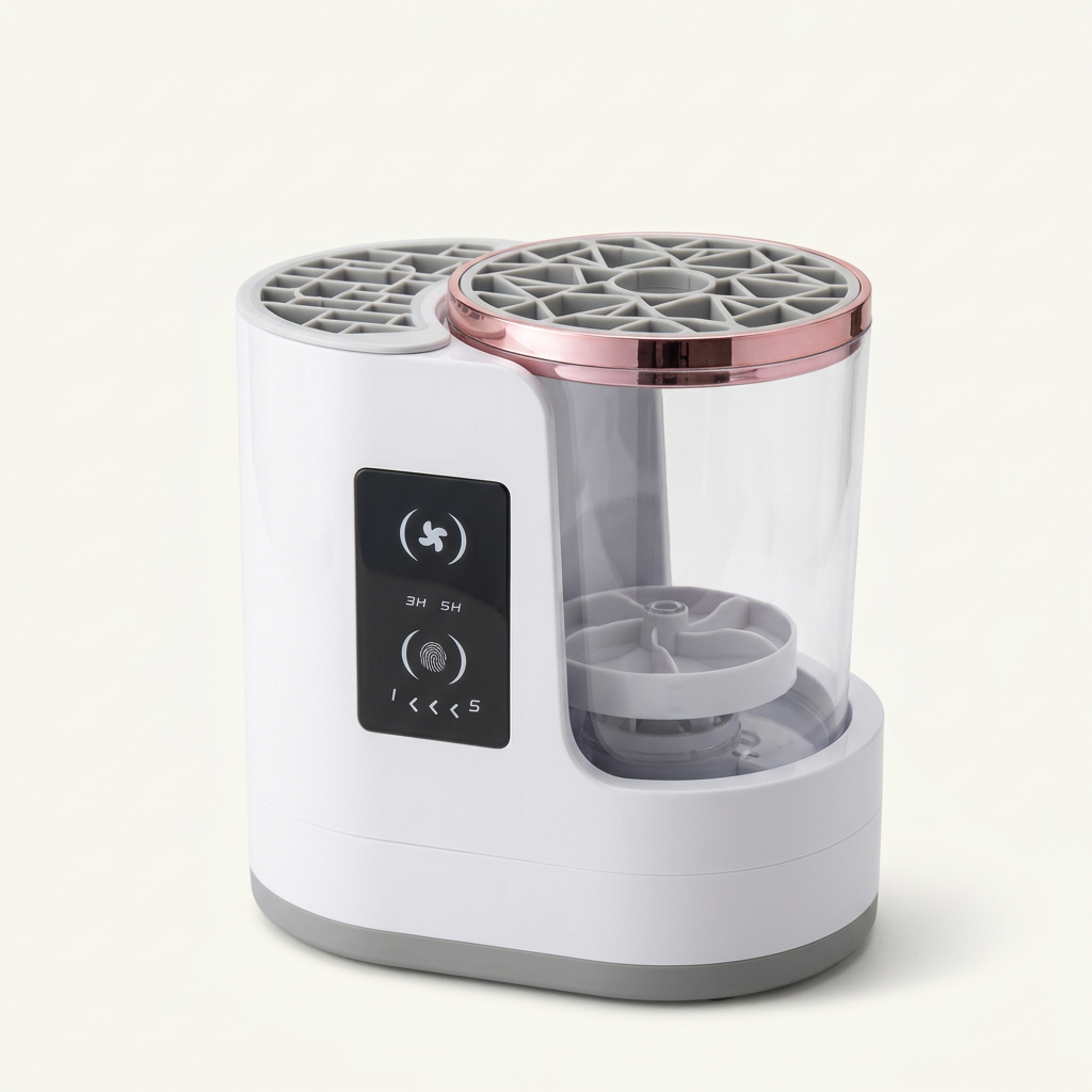 Zayaco Electric Makeup Brush Cleaner by itself on a clean cream background